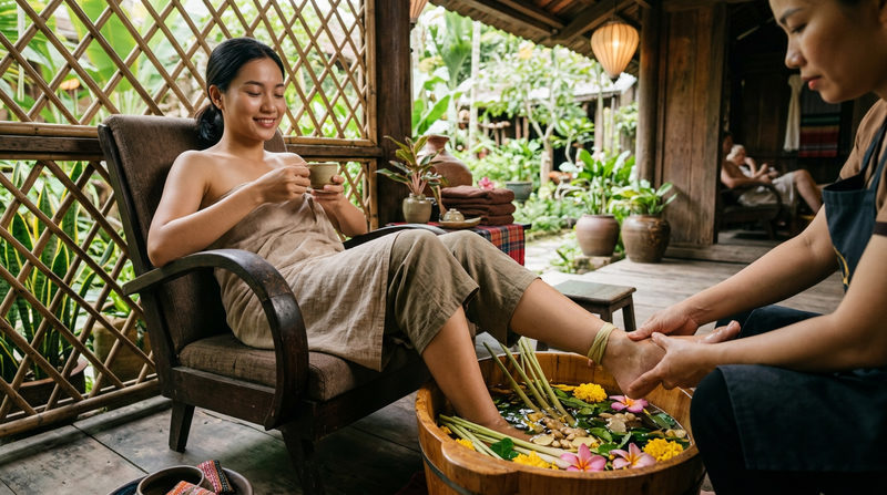 4. Elevate Your Pedicure: Traditional Herbal Foot Baths