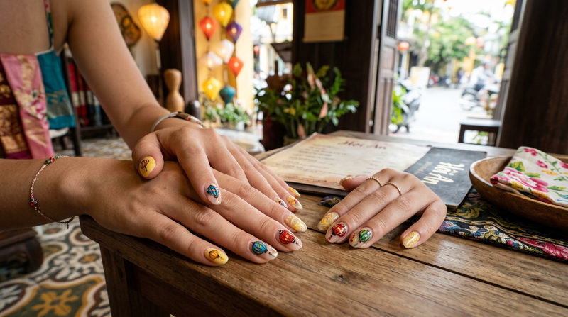 Custom Nail Art Inspired by Hoi An Culture