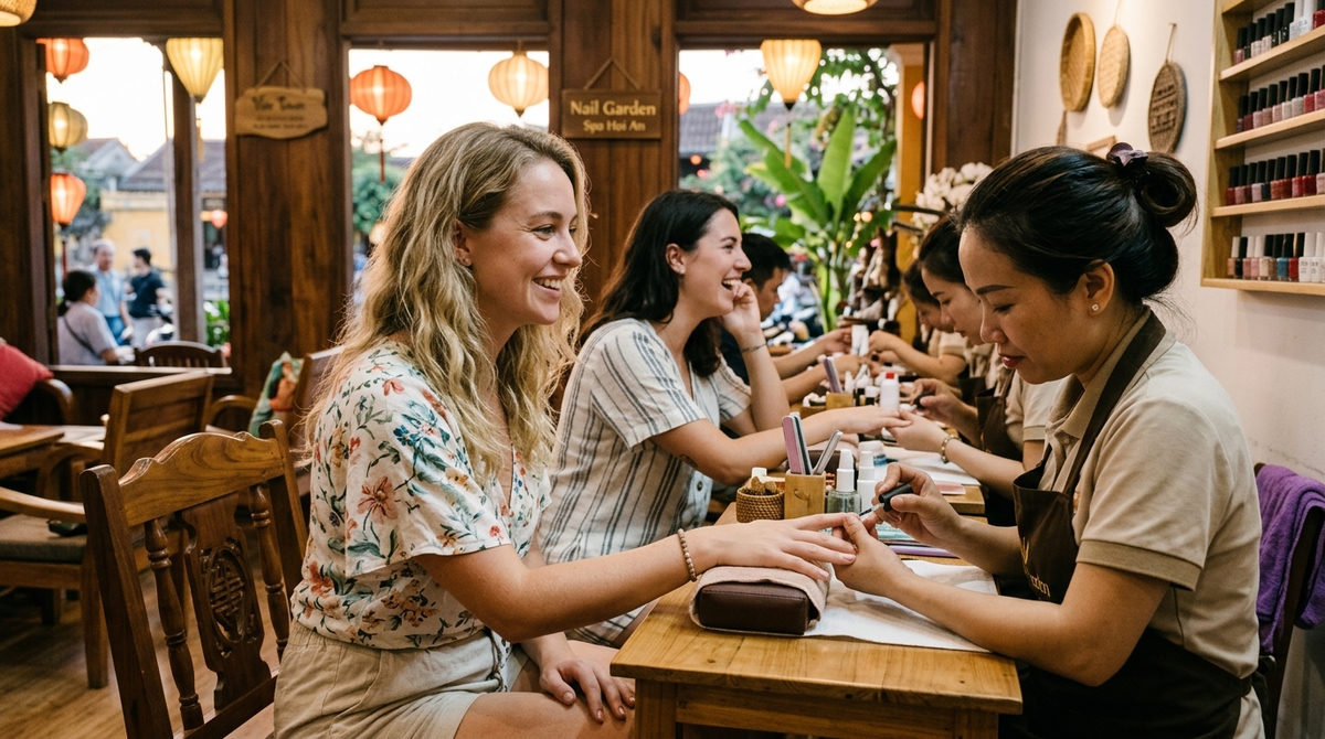 Best nail salons near Hoi An Night Market with manicure and pedicure