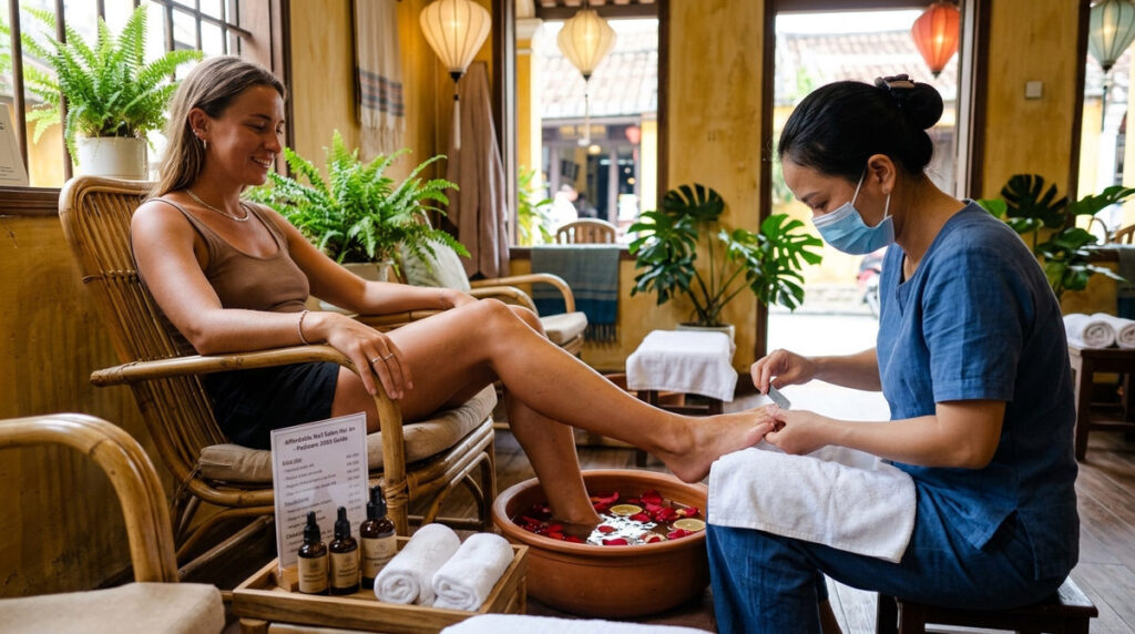Affordable nail salon in Hoi An with manicure and pedicure services
