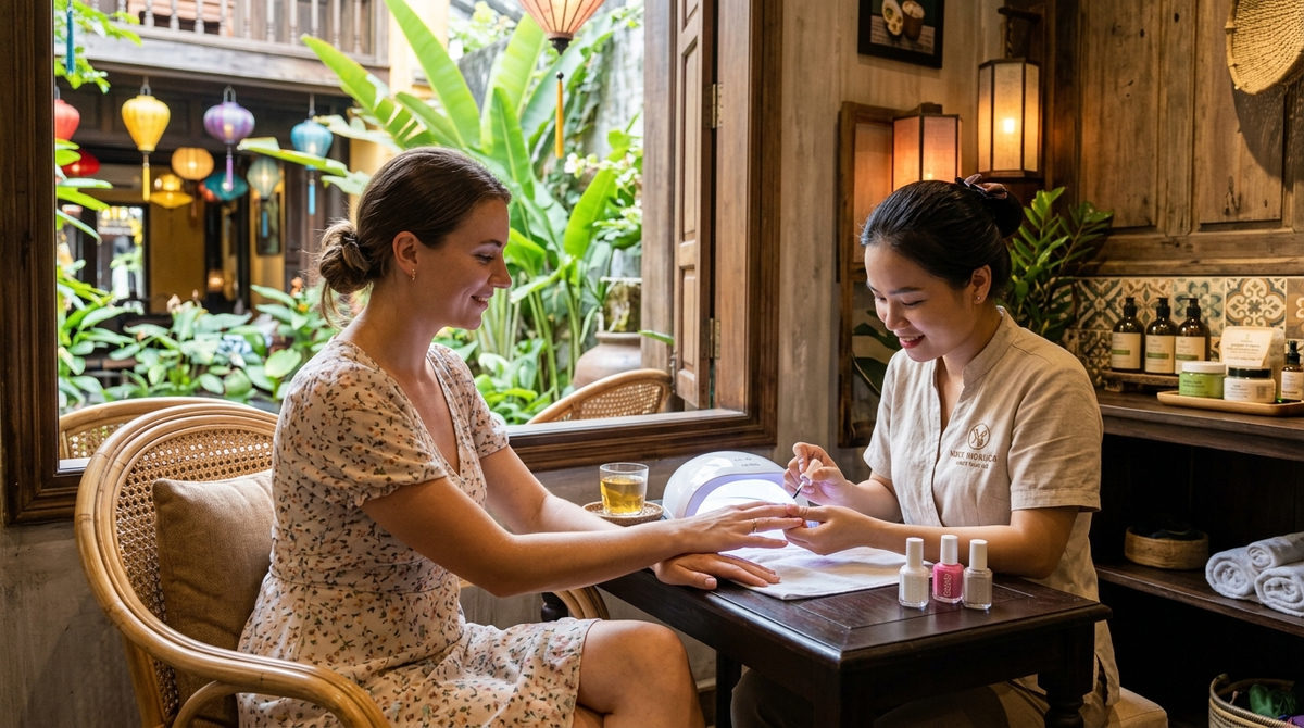 Luxury nail salon in Hoi An with premium manicure service
