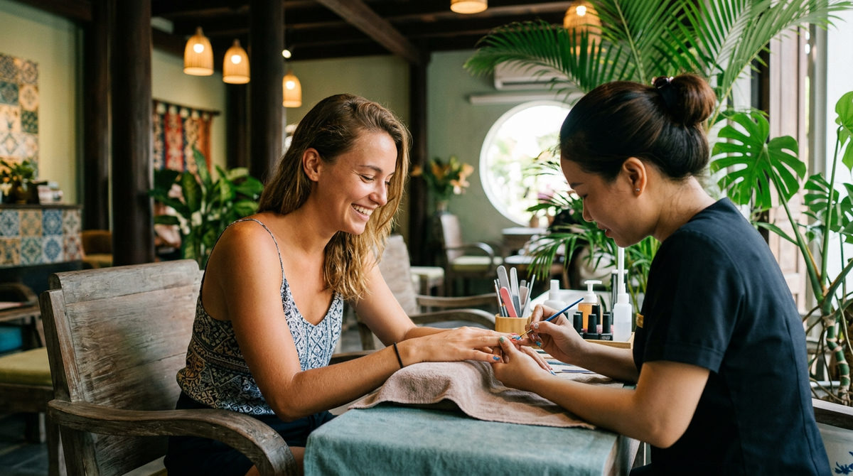 Nail salon in Hoi An with gel nail service and manicure
