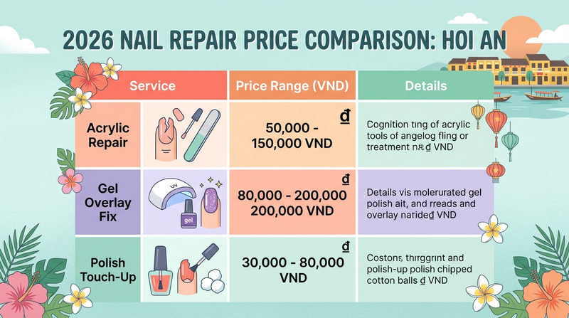 2026 Price Comparison: Costs for Nail Repair in Hoi An